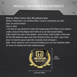 Honda Metal Carbon Fiber Car Rear Sticker Shield Trunk Emblem Badge Decal