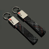 Audi RS Sline Car Logo Oxford Webbing Metal Keyring Pandant