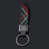 Audi Car Logo Oxford Webbing Keychain Keyring Pendant