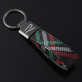 Volkswagen VW R Logo Oxford Webbing Car Keychain Pendant Key Chain Holder