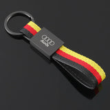 Audi Car Logo Metal Nylon Webbing Keyring