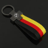 BMW Nylon Webbing Car Keychian Metal Key Ring Holder