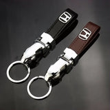 Honda Leopard PU Leather Car Keychain Key Ring Pendant