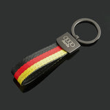 Audi Logo Metal Nylon Webbing Car Keychain Keyring