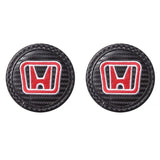 2pcs/set Honda Mugen Vezel Carbon Fiber Car Water Coaster Non-slip Mat