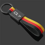 Audi Q3 Q5 Q7 Q2L Q5L SQ3 SQ5 SQ7 Car Logo Metal Key Ring Holder Keychain