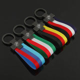 BMW Nylon Webbing Car Keychian Metal Key Ring Holder