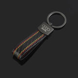 Audi Carbon Leather Metal Car Keyring