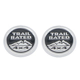 2pcs Jeep Trail Rated 4x4 Metal Car Body Side Fender Sticker Decal Auto Rear Emblem Badge