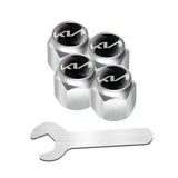 4pcs/set KIA Logo Car Air Valve Stem Cap Auto Tyre Valve Covers with Wrench