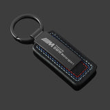 BMW M Power Car Logo Carbon Leather Metal Keyring