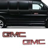 2PCS Trunk Sticker Metal Red Emblem Badge for GMC Logo Sierra Canyon Yukon Envoy Safari Savana Terrain Acadia Car Accessories