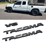 3pcs ABS Car 3D Metal Stickers and Decals for Tacoma V6 Pickup Trucks Car Rear Trunk Body Emblem Badge Decoration Stickers