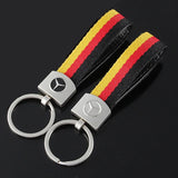Mercedes Benz Nylon Webbing Metal Car Keychain Keyring Key Pendant