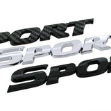 3D ABS Plastic Sport Logo Car Sticker Trunk Emblem Badge Door Decals for Highlander SUV C-HR Camry Corolla Auris Yaris