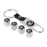 4pcs/set Lexus Car Air Valve Stem Cap Auto Tyre Valve Covers with Keychain