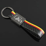 Audi A1 Logo Leather Car Keychain Keyring Pendant