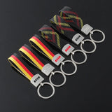 Audi Logo Metal Nylon/Oxford webbing Car Keychain Pendant