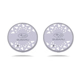 2pcs Subaru Logo Car Water Coasters 7-color LED Light Cup Mat Holder