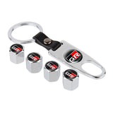 4pcs/set Toyota GR Car Air Valve Stem Cap Auto Tyre Valve Covers with Keychain