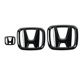 3Pcs Car Front Badge Rear Trunk Emblem Steering Wheel Center Sticker for Honda