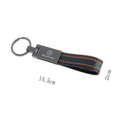 Mercedes Benz Carbon Fiber Car Logo Keyring Pandant Auto Key Chain Holder