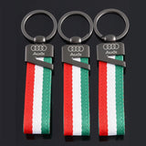 Audi Car Logo Nylon Webbing Key Chain Keyring