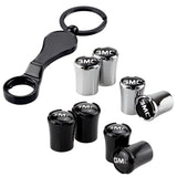 4pcs/set GMC Logo Car Air Valve Stem Caps Auto Tyre Valve Covers with Wrench