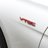 Metal VTEC Logo Emblem Car Rear Trunk Badge Side Sticker Decoration for Honda Civic Odyssey CRV Crosstour City H-RV CRZ Jazz