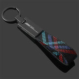 BMW M Power Logo Nylon Oxford Webbing Car Keychain Keyring