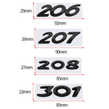 Peugeot 206 207 208 301 307 308 Metal Car Rear Sticker Trunk Letter Emblem Badge Decal