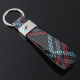 BMW M Power Oxford Webbing Metal Car Keychain Pendant