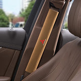 2pcs 33cm Mitsubishi Logo Suede Car Seat Safety Belt Pads Shoulder Protection Cover