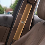 2pcs 33cm Toyota Crown Logo Suede Car Seat Safety Belt Pads Shoulder Protection Cover