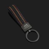 Audi Carbon Leather Metal Car Keyring