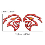 2pcs Dodge Hellcat Logo Metal Car Rear Sticker Fender Side Emblem Badge Decal
