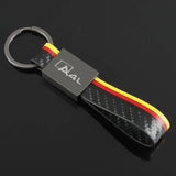 Audi A4L Logo Leather Car Keychain Keyring Pendant