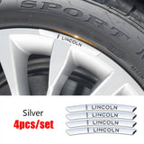 4pcs/set 9cm Lincoln Aluminum Alloy Car Wheel Rim Tyre Sticker