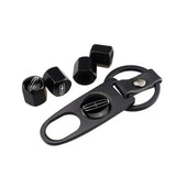 4pcs/set Lincoln Car Air Valve Stem Cap Auto Tyre Valve Covers with Keychain