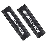 2pcs Mercedes Benz AMG Leather Car Seat Belt Pad Covers Shoulder Pads