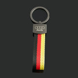 Audi Logo Metal Nylon Webbing Car Keychain Keyring