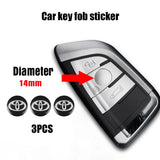 14mm Car Key Sticker Aluminum Decals for Camry Crown Tundra Prado Highlander Land Cruiser Sienna Venza Avalon Sequoia