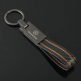 Mercedes Benz Carbon Fiber Car Logo Keyring Pandant Auto Key Chain Holder
