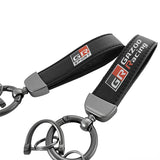 Toyota GR Sport Gazoo Racing Logo Leather Car Keychain Key Ring