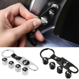 4pcs/set Mercedes Benz AMG Logo Car Air Valve Stem Cap Auto Tyre Valve Covers with Keychain