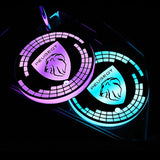 2pcs Peugeot Logo Car Water Coasters 7-color LED Light Cup Mat Holder