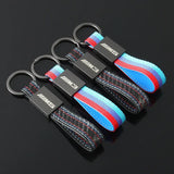BMW M3 M5 Metal Leather Car Keychain Keyring Key Pendant