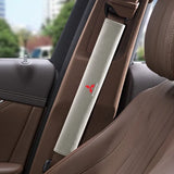 2pcs 33cm Mitsubishi Logo Suede Car Seat Safety Belt Pads Shoulder Protection Cover