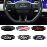 58x22mm Ford Epoxy Aluminum Car Steering Wheel Emblem Sticker Decal