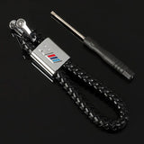 BMW M Power Logo Metal Braided Rope Car Keychain